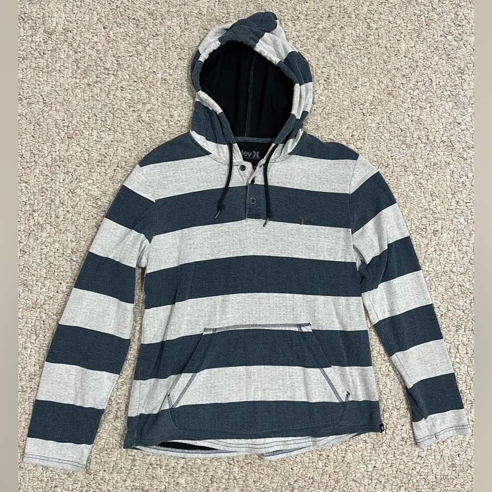 Hurley Men’s Size S Striped Hooded Sweatshirt